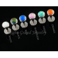 16 Gauge Internally Threaded Opal Cheap Lip Rings